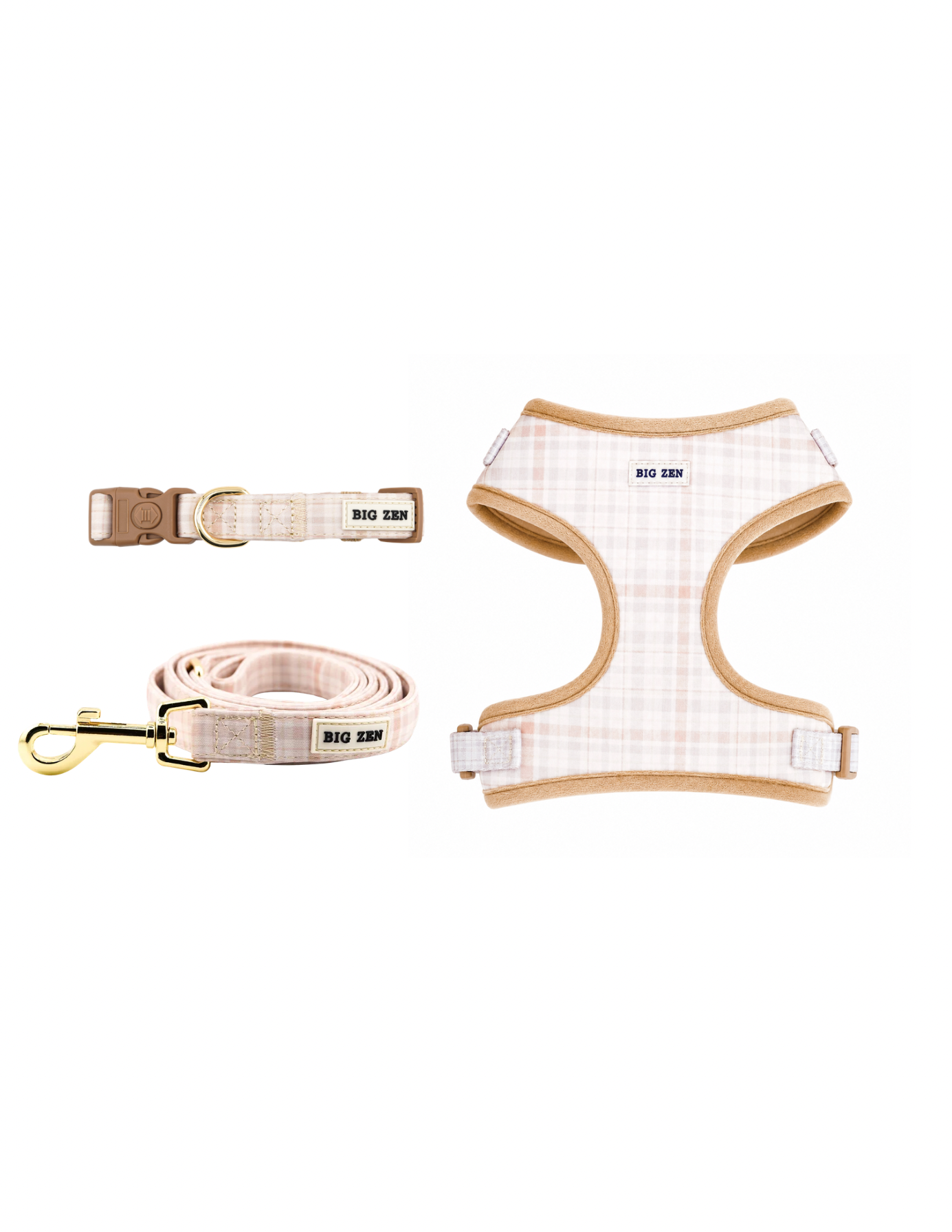 Cloud Foam Latte Harness, Collar & Leash bundle