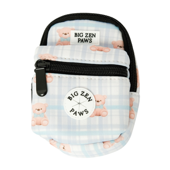 Beary Blue Backpack Treat and Poop Bag Holder