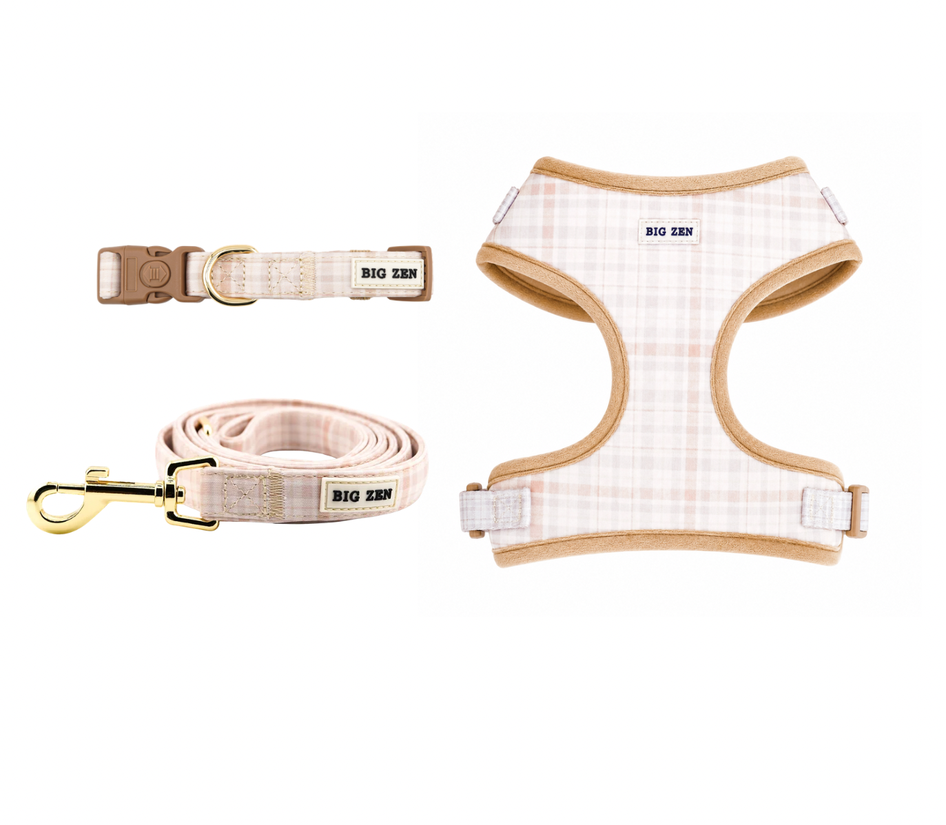 Cloud Foam Latte Harness, Collar & Leash bundle