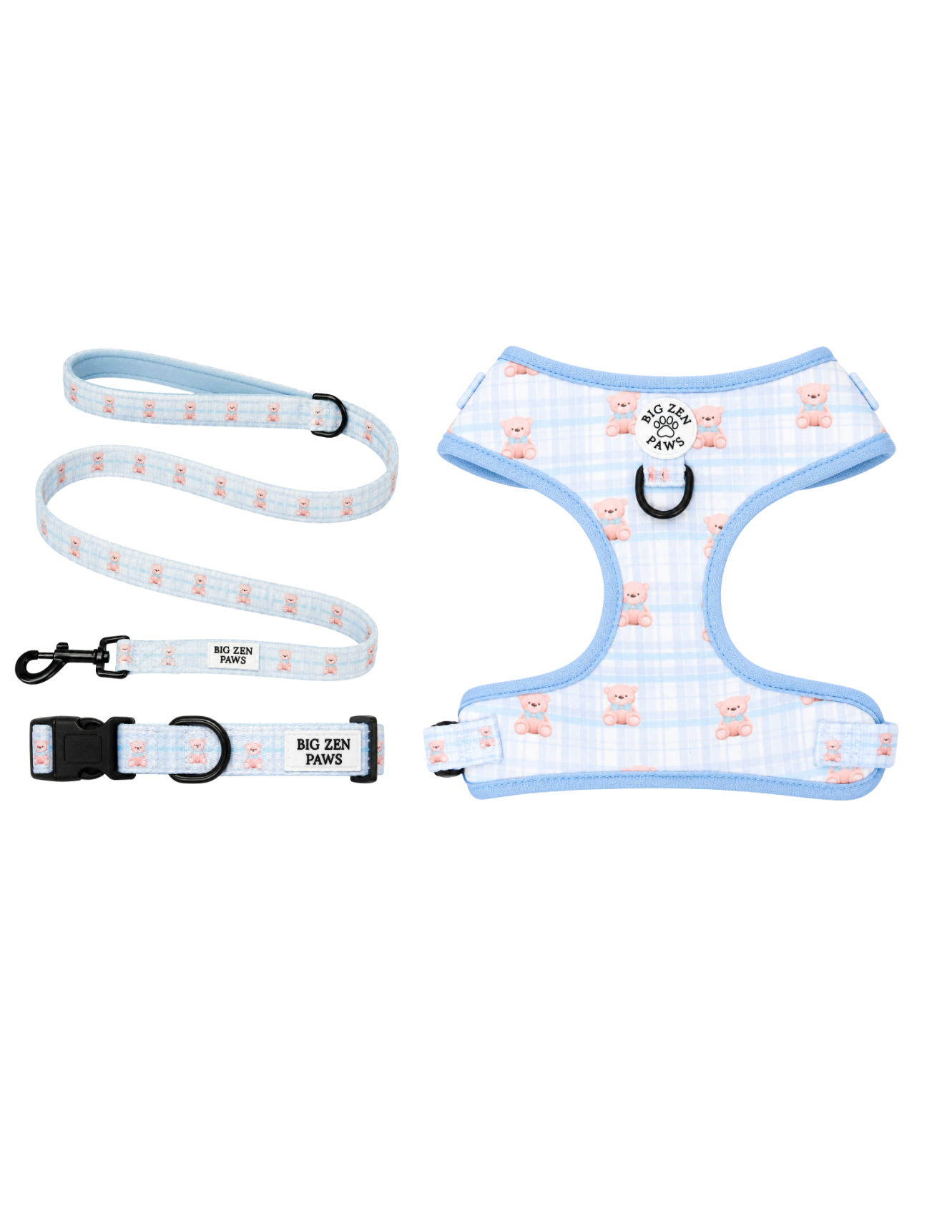 Beary Blue Walk Bundle - Harness, Collar, & Leash