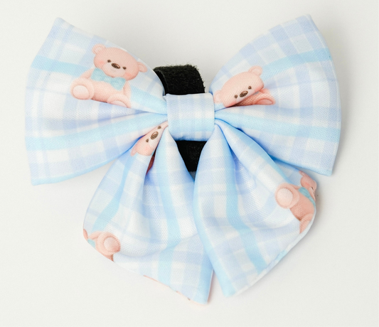 Beary Blue Sailor Bow