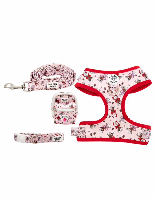 Espresso Martini Harness, Collar, Leash, & Backpack Bundle