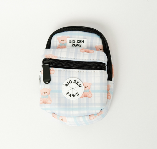 Beary blue poop and treat bag