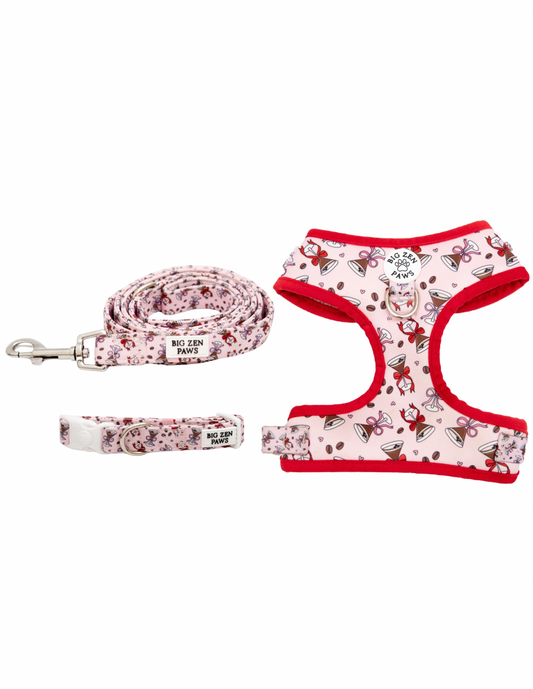 Espresso Harness, Collar, & Leash bundle