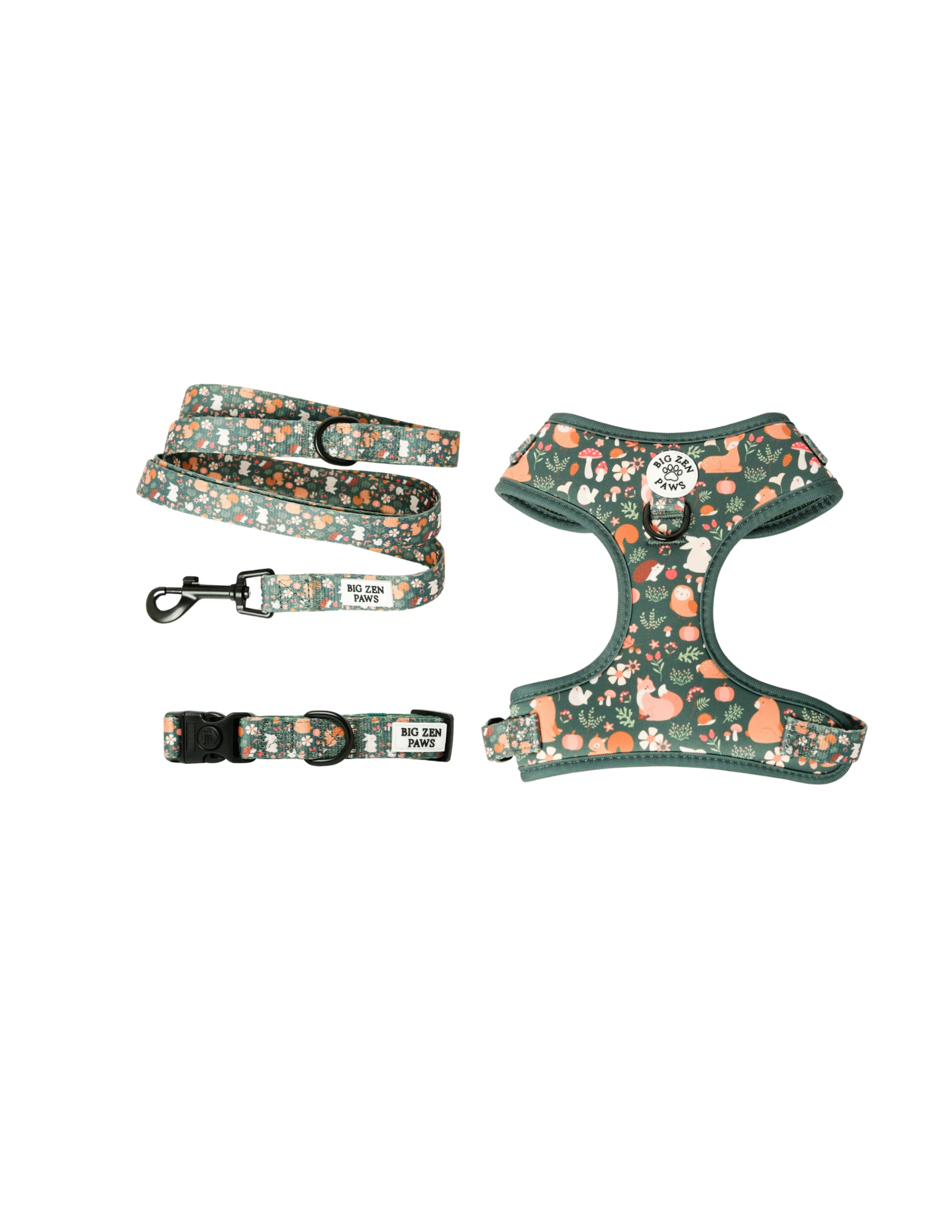 Forest Friends Walk Bundle - Harness, Collar, & Leash