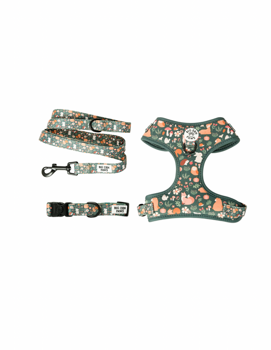 Forest Friends Harness, Leash, & Collar bundle
