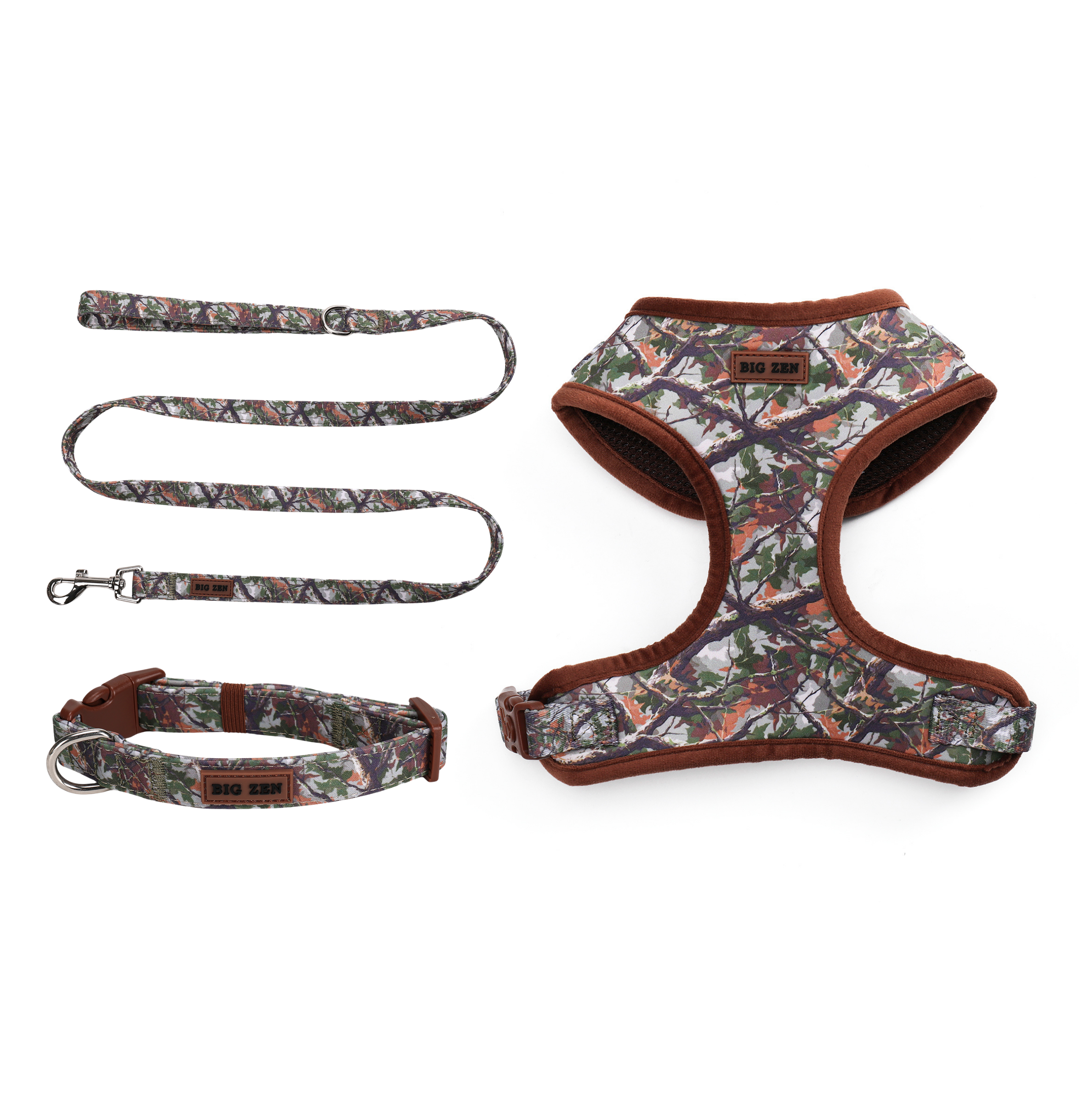 Woodland Tails harness, collar & leash bundle