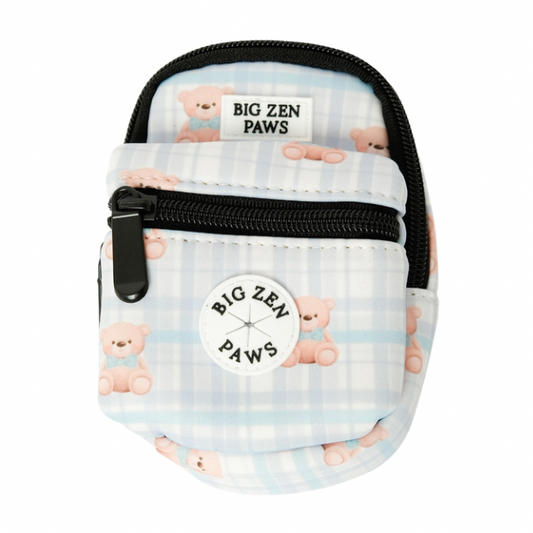 Beary Blue Backpack Treat and Poop Bag Holder