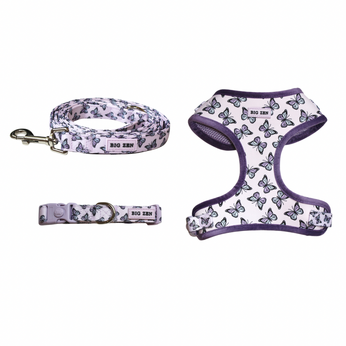 Velvet Wings Harness, Collar, & Leash bundle