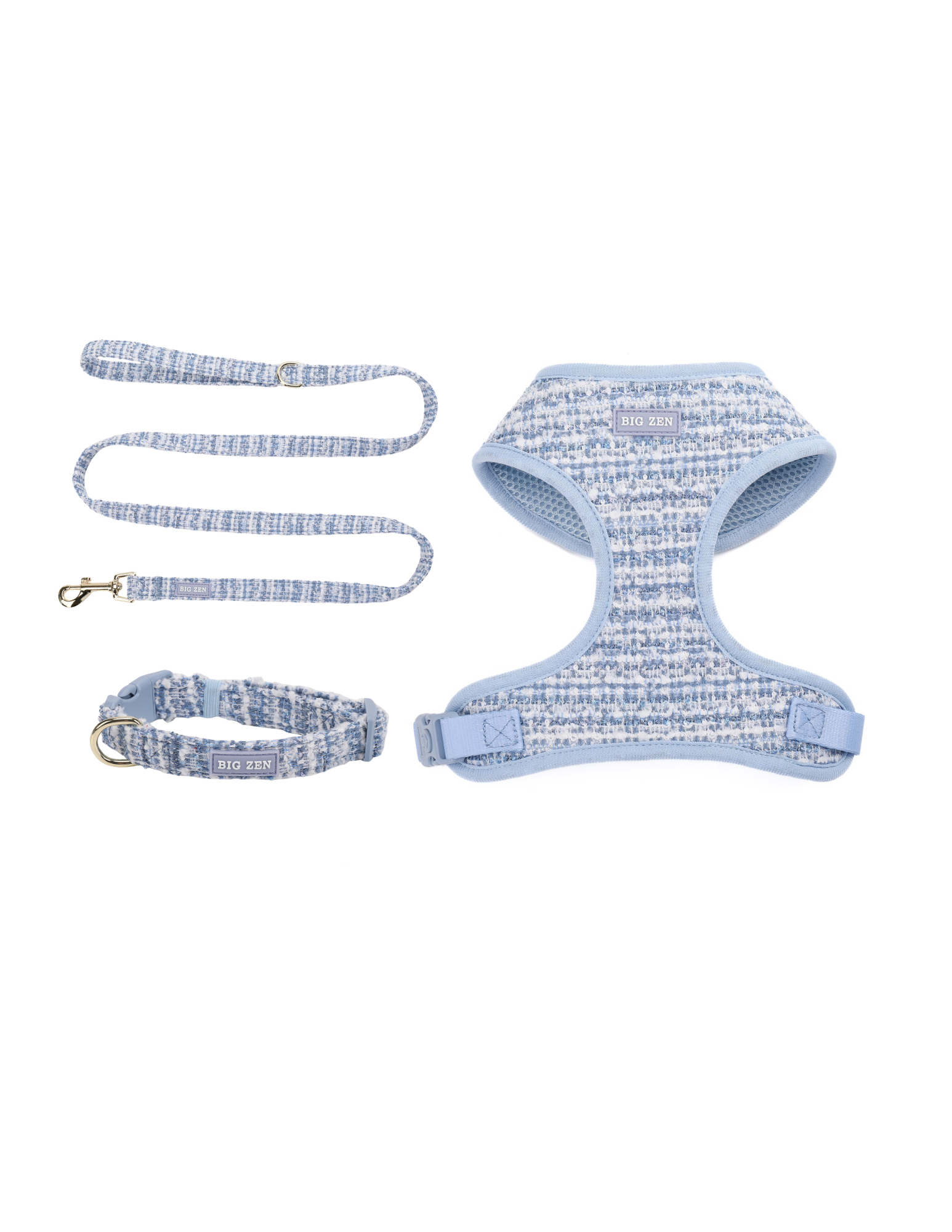 Sky Tweed Harness, Leash & Collar bundle